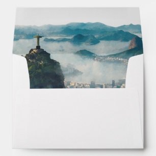 Rio de Janeiro Skyline Wedding Return Address Envelope