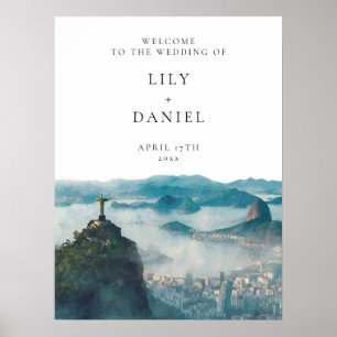 Rio de Janeiro Skyline Wedding Welcome Sign