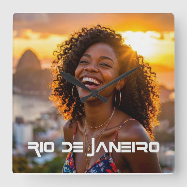 RIO DE JANEIRO SQUARE WALL CLOCK (Front)