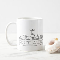 Rio De Janeiro Stylisé Skyline Café Mug