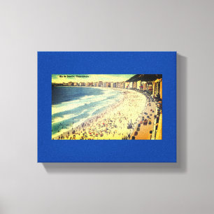 Rio de Janeiro, Vintage Copacabana Beach, Brazil Canvas Print