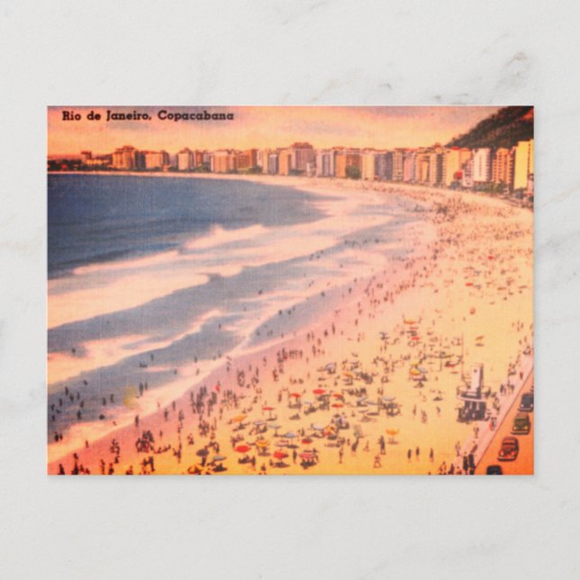 Rio de Janeiro, Vintage Copacabana Beach, Brazil Postcard (Front)