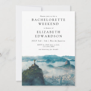 Rio de Janeiro Watercolor Bachelorette Weekend Invitation