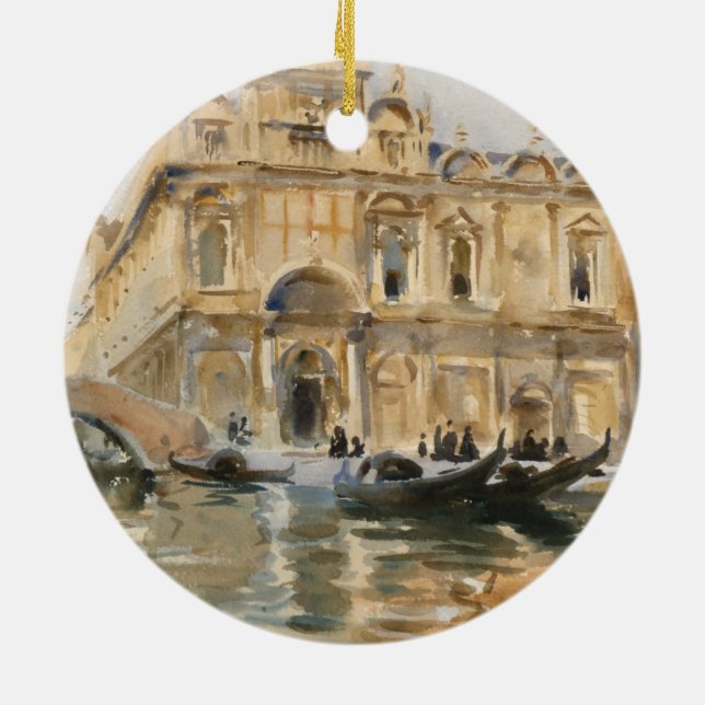 Rio dei Mendicanti, Venice by John Singer Sargent Ceramic Ornament (Back)