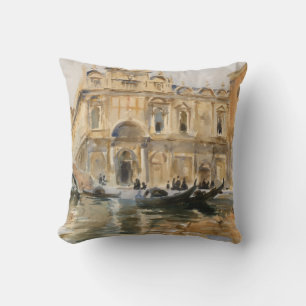 Rio dei Mendicanti, Venice by John Singer Sargent Throw Pillow