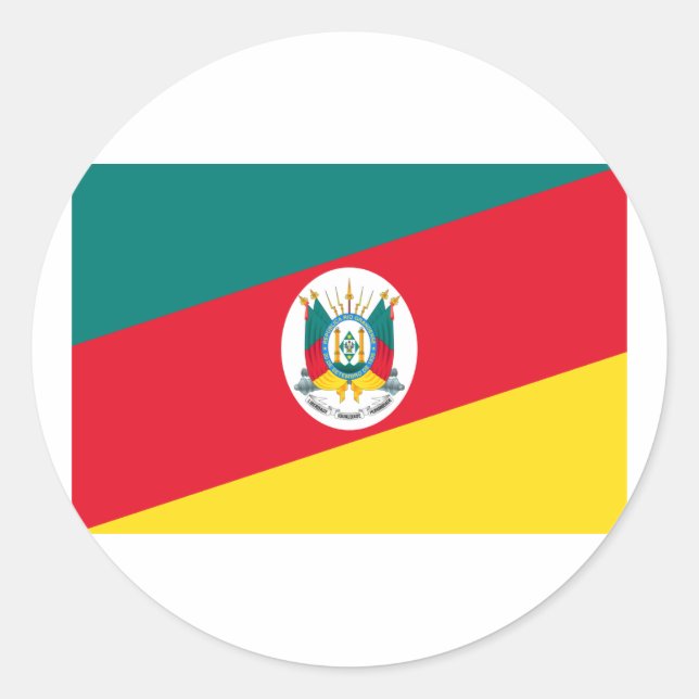 Rio Grande do Sul, Brazil Flag Classic Round Sticker (Front)