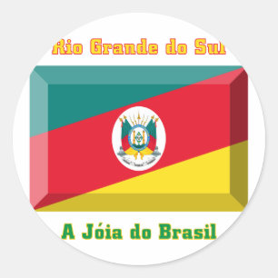 Rio Grande do Sul Flag Gem Classic Round Sticker