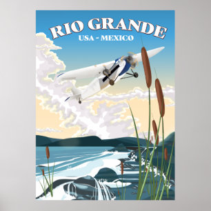 Rio Grande USA Mexico travel poster