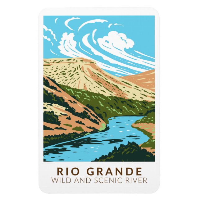 Rio Grande Wild and Scenic River Vintage  Magnet (Vertical)