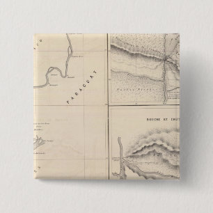 Rio Paraguay chutes, Rio Parana in Iguazu 2 Inch Square Button