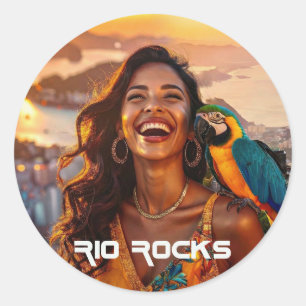 RIO ROCKS - RIO DE JANEIRO - BRAZIL CLASSIC ROUND STICKER