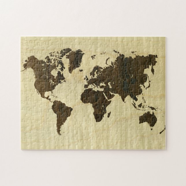 Rio Rosewood and Curly Maple World Map.jpg Jigsaw Puzzle (Horizontal)