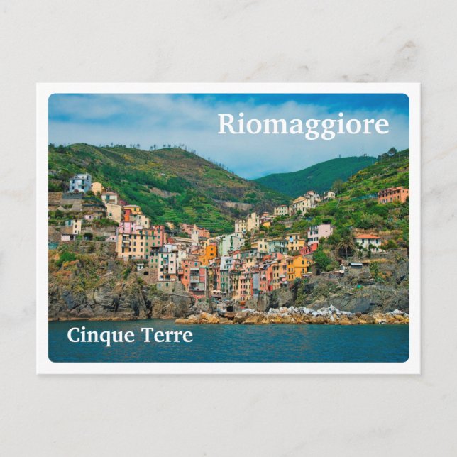 RIOMAGGIORE - Cinque Terre - Italy - FROM SEA Postcard (Front)