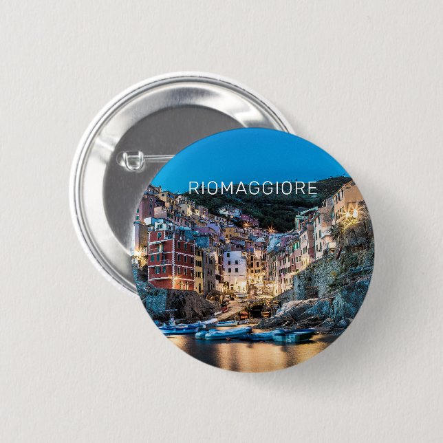 Riomaggiore Cinque Terre La Spezia Italy Panorama 2 Inch Round Button (Front & Back)