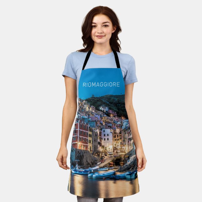Riomaggiore Cinque Terre La Spezia Italy Panorama Apron (Worn)