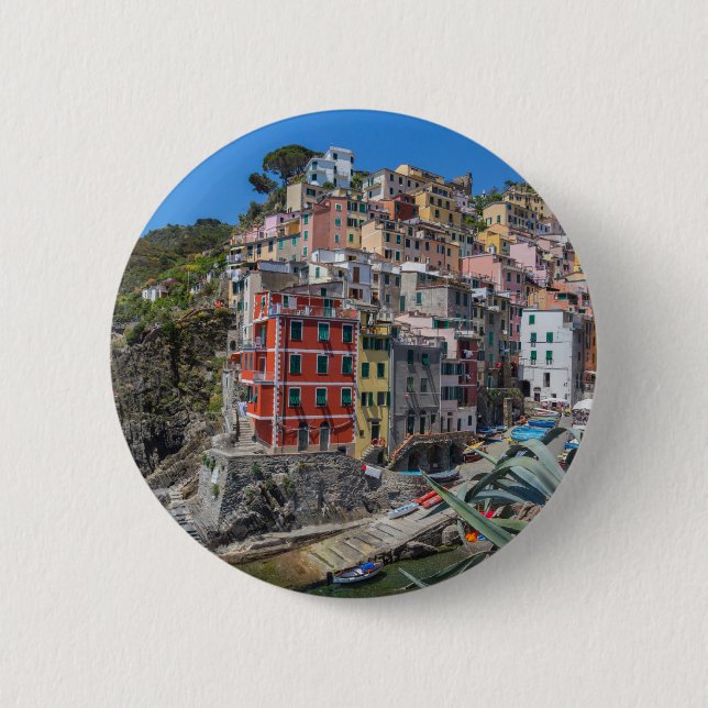 Riomaggiore Cinque Terre Liguria Italy 2 Inch Round Button (Front)