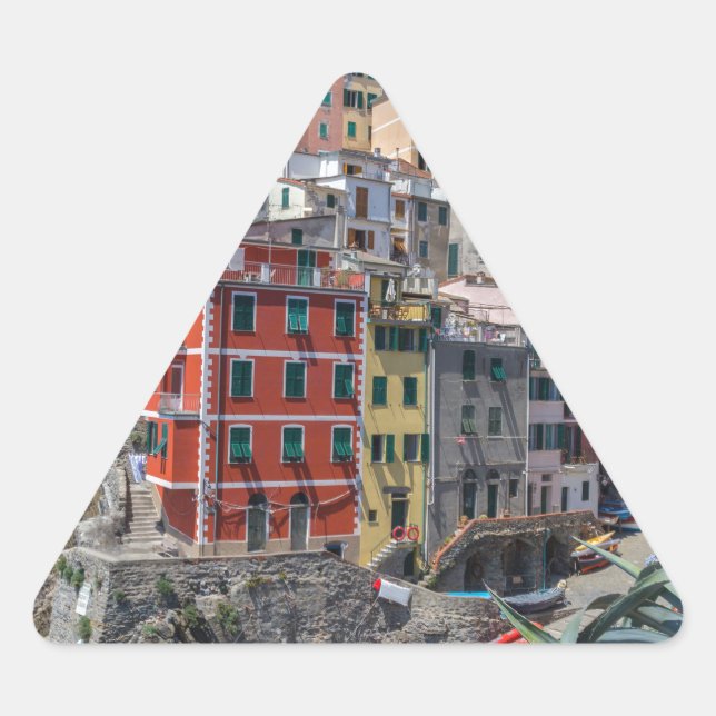 Riomaggiore Cinque Terre Liguria Italy Triangle Sticker (Front)