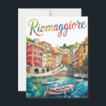 Riomaggiore watercolor  postcard<br><div class="desc">This delicate watercolor postcard showcases Riomaggiore, one of the enchanting villages of Italy’s Cinque Terre. With soft brushstrokes and gentle pastel tones, the artwork captures the vibrant houses cascading down the rugged coastline, surrounded by the sparkling Mediterranean Sea. A perfect piece for lovers of Italian coastal beauty and watercolor art...</div>