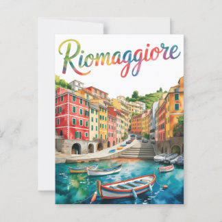 Riomaggiore watercolor  postcard