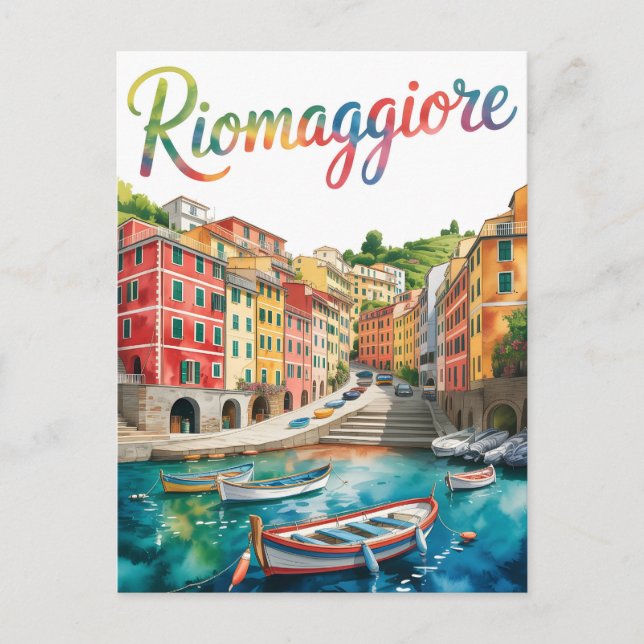 Riomaggiore watercolor  postcard (Front)