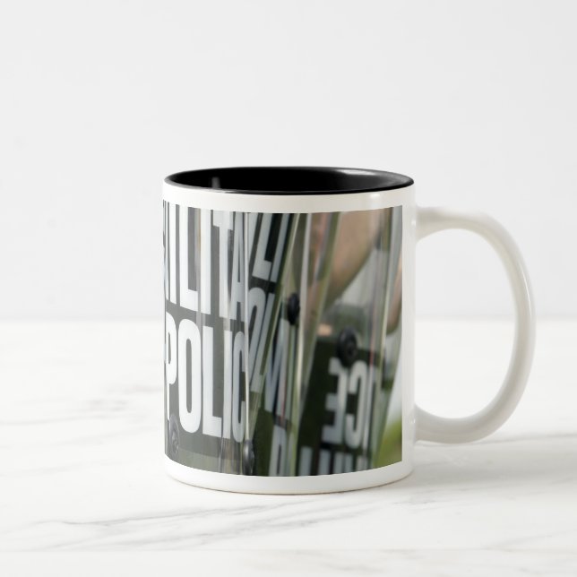 Riot control formation Two-Tone coffee mug (Right)