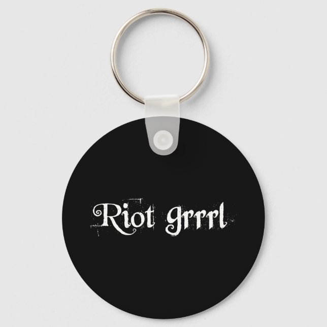 Riot Grrrl Black Keychain (Front)