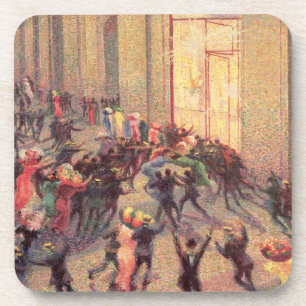 Riot in the Galleria, 1909 (oil on canvas) Coaster