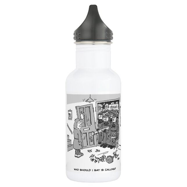 Riot Police Raid a Property - Funny Police Theme 532 Ml Water Bottle (Left)