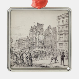 Riots in the West End of London Metal Ornament
