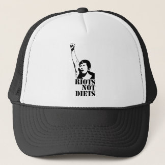 RIOTS NOT DIETS WOMAN TRUCKER HAT