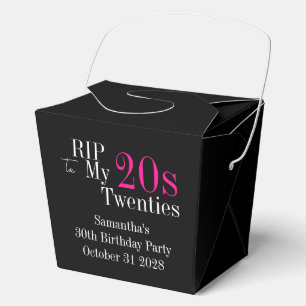 RIP 20s 30th Birthday Party Black Pink Favor Box