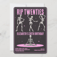RIP 20s Black Pink Funny Skull 30th Birthday Party