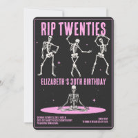 RIP 20s Black Pink Funny Skull 30th Birthday Party