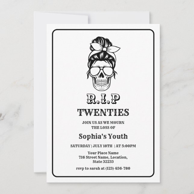 RIP 20s Death to my Youth 30th Birthday Party Invitation (Front)