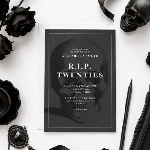 RIP 20's RIP Twenties RIP Youth Death Party Invitation