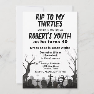 RIP à mes Trente ans ou Invitation d'anniversaire 