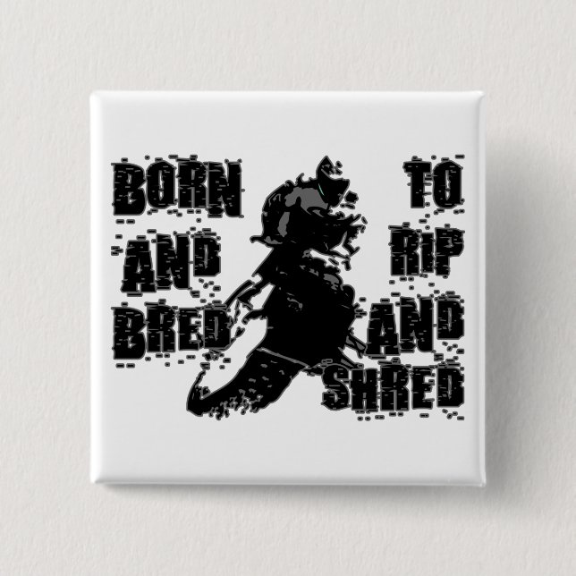 Rip And Shred 2 Inch Square Button (Front)