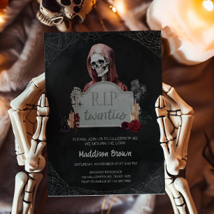 RIP Années Crâne Halloween Anniversaire Invitation