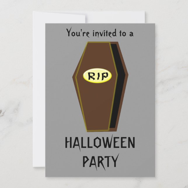RIP Coffin of Doom Halloween Party Customizable Invitation (Front)