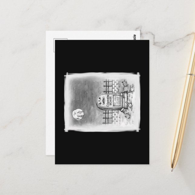 RIP Common Sense Moon Stupid Masks and Vaccine     Postcard (Front/Back In Situ)