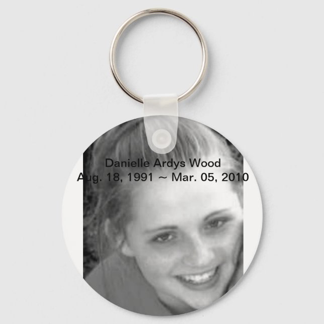 RIP Danielle Ardys Wood Keychain (Front)