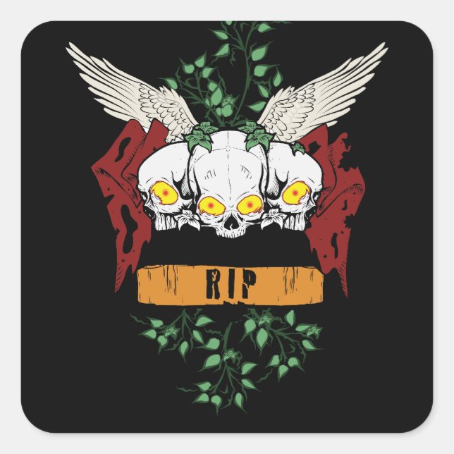 RIP Evil Skulls Stickers (Front)
