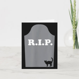 Rip Grave Black Cat Halloween Card