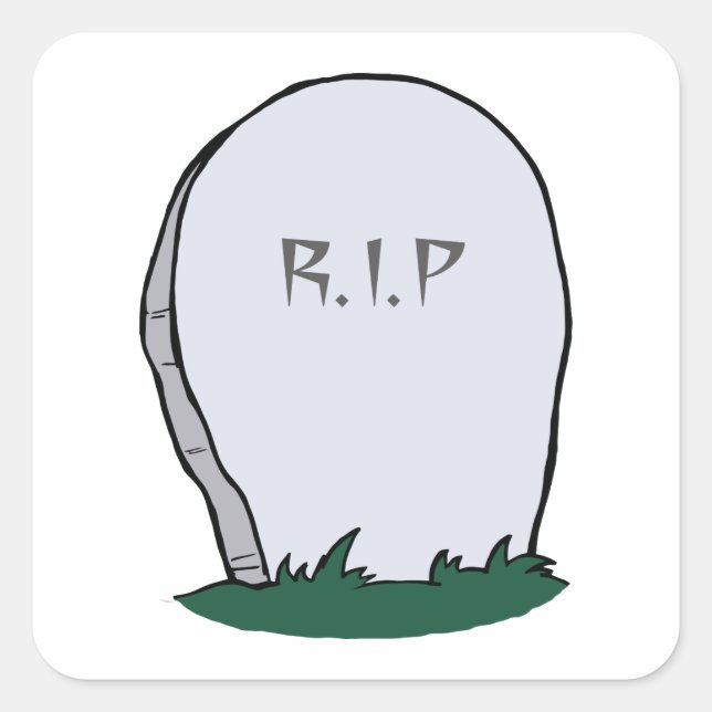 RIP Gravestone Square Sticker (Front)