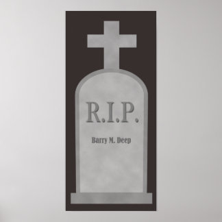 RIP Halloween Barry M. Deep Tombstone Poster