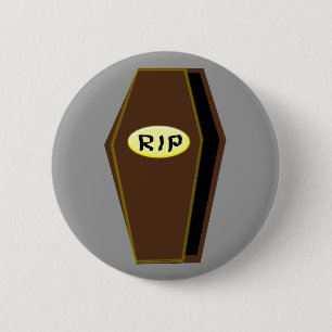 RIP Halloween Coffin of Doom Button
