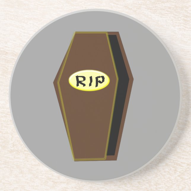 RIP Halloween Coffin of Doom Coasters (Front)