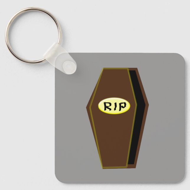 RIP Halloween Coffin of Doom Custom Keychain (Front)