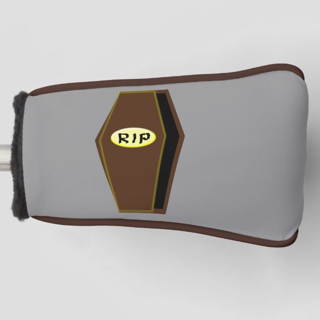 RIP Halloween Coffin of Doom Golf Putter Cover (Front)
