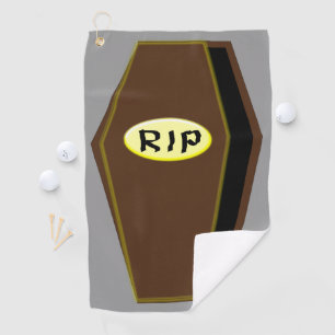 RIP Halloween Coffin of Doom Golf Towel